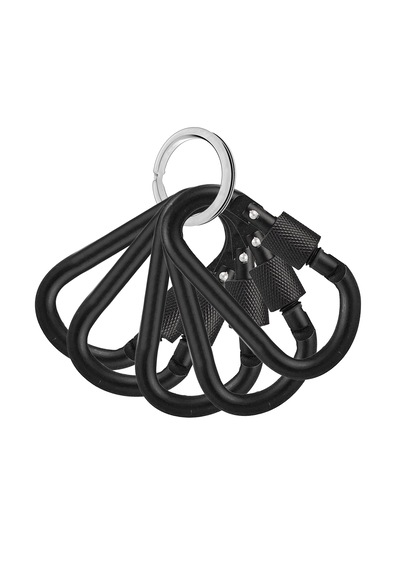 Microcase Vidalı Kilitli Karabina Askı 5.5 Cm - Çok Amaçlı D Tipi Kamp Anahtarlık Çanta Kampçılık Ekipman Sabitleme Kancası Siyah 5 Adet - Al5886