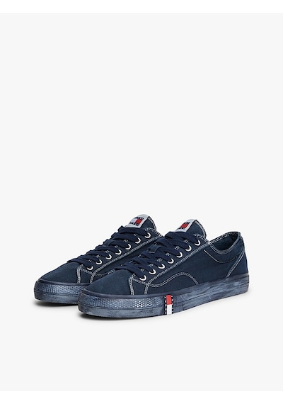 Tommy Hilfiger Archıve Vulc. Y2k Washed Canvas Erkek Mavi Sneakers - Em0em01720
