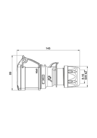 Mete Enerji 5x16a. Ip44 Uzatma Prizi- Vidalı Bağl. 406405v