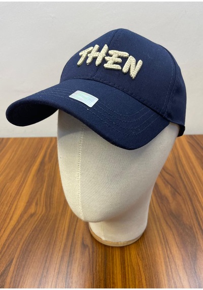 Then Özel Nakışlı Gabardin Kumaş Unisex Cap Şapka Lacivert