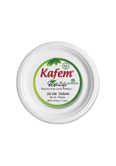 Kafem Ekolojik Karton Tabak 26 CM 25 Adet