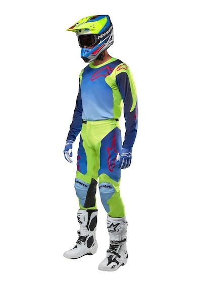 Alpinestars Racer Hoen Kros Motor Jerseyi Sarı Mavi Kırmızı