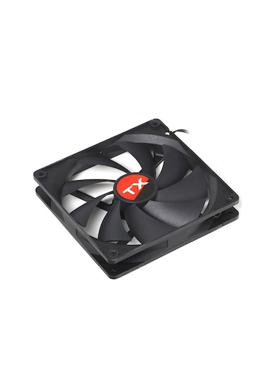 TX 14cm 500+RPM, 55 CFM, 3Pin+Molex Bağlantı, Sessiz Siyah Kasa Fanı (TXCCF14BK)