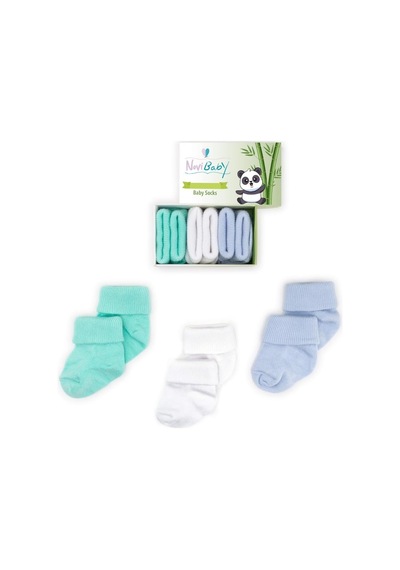 3'lü Bambu Yenidoğan Bebek Çorap Fresh, 6-12 Ay Bej - Çok Renkli