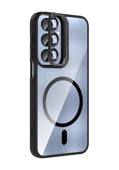 More Tr Samsung Uyumlu Galaxy A26 Kılıf Standlı Ve Kamera Lens Hediyeli M-safe Şarj Özellikli Mtr Etro Kapak - Siyah