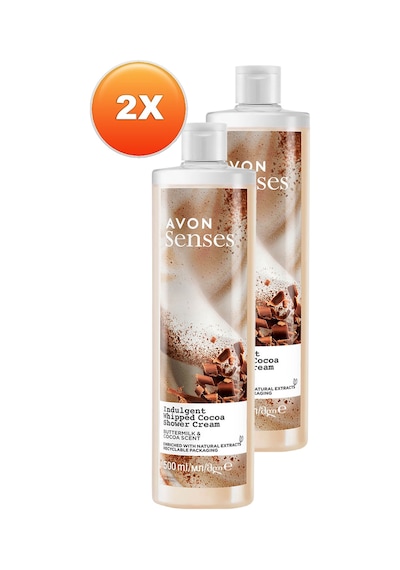 Avon Senses Indulgent Buttermilk Ve Kakao Özü İçeren Duş Kremi 2 x 500 ML