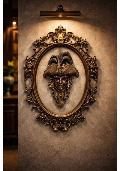 Venezia Oval Çerçeveli Mask Duvar Dekoru