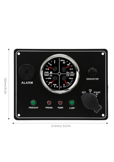 Sealux Marine 4/1 Göstergeli Alarmlı Anahtarlı Switch Panel Seti