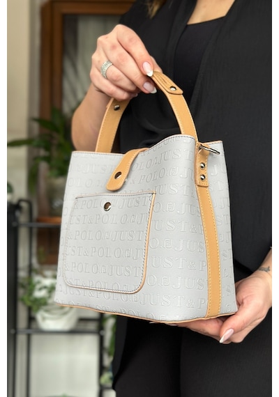 Jps-pamuk Dokuma Uzun Askılı 4 Bölmeli Kadın Çapraz Omuz Ve El Çantası 22cm-20cm-9cm Lb-4002 - Gri