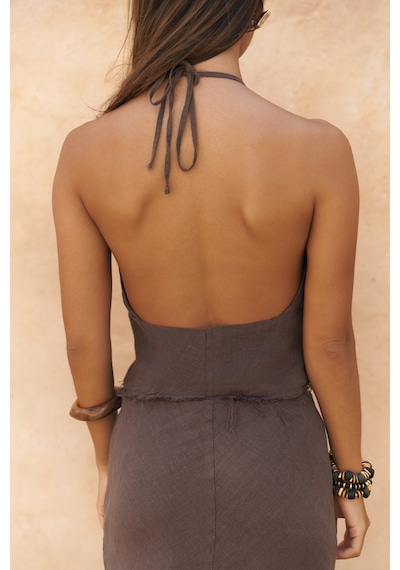 Mai Collection Mai Studios Co. Malmvira Soft Kahve Keten Crop Etek Takım Kahve Mai Collection Mai Studios Co. Malmvira Soft Kahve Keten Crop Etek Takım Kahve