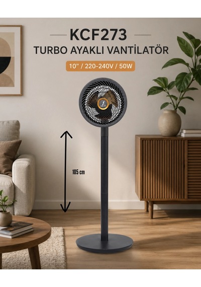 K2 Kcf273 Turbo Ayaklı Vantilatör 50w 10