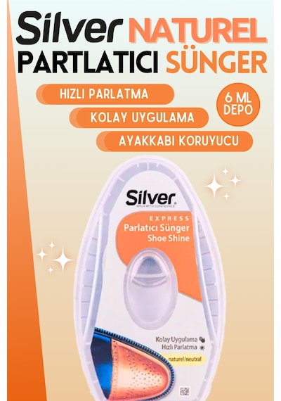 Silver Deri Ayakkabı Parlatma Temizleme Ve Bakım Süngeri Naturel Depolu Renksiz