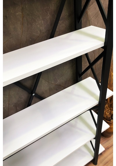 Demo Tanraf Moda Lüx 5 Raflı Kitaplık Dekoratif Raf 180X100 Cm. Ebat