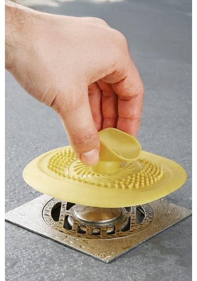 Koyu Mavi Gider Koku Önleyici Kademeli Silikon Lavabo Tıkacı Banyo Mutfak 10x10.5 Cm Çok Renkli