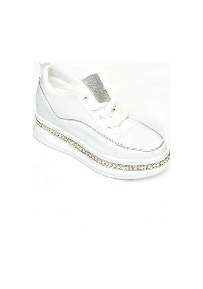 Fox Shoess602008704 Beyaz Kumaş Kalın Tabanlı Spor Ayakkabı Sneakers Beyaz