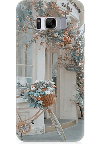 Samsung Galaxy S8 Uyumlu Çiçekli Bisiklet Desenli Silikon Kılıf