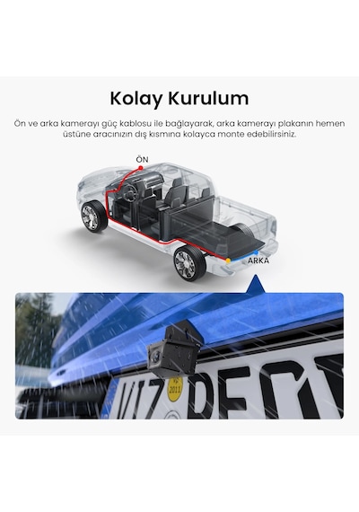 Viofo Rwc200 Ip67 Su Geçirmez A229 Pro / Plus Uyumlu 2k Quad Hd Dış Arka Kamera 14.5 Metre