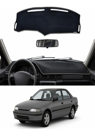 Mazda - 323 1991-1995 Uyumlu Torpido Koruma Kılıfı - Gri Şeritli