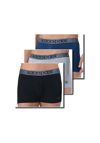 Blackspade 9472 Erkek Modern Basics Shorty 3 Lü Gri-Lacivert-Siya