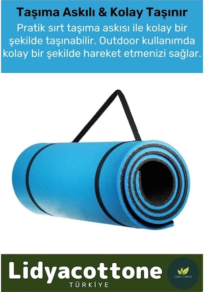 Çift Taraflı Kaymaz Silinebilir İz Yapmaz Yoga Minderi Özel Konfor Modeli 6,5mm Mat Çok Renkli