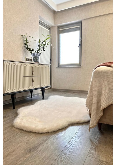 Apex Reiki Krem Peluş Post Şekilli Halı Krem