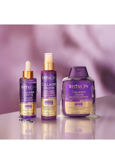 Bioxcin Collagen &amp Biotin Hacim Şampuanı / 3 X 300 Ml / İnce Telli Ve Hacimsiz Saçlar İçin / Hidrolize Kolajen