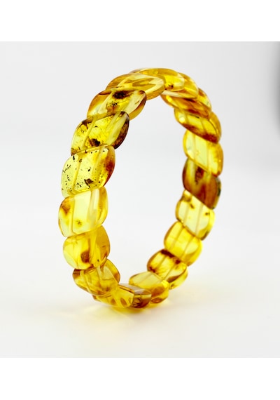Kehribar Bileklik Fosilli Roleks Özel Tasarım Ambergold Blk23-49 Çok Renkli