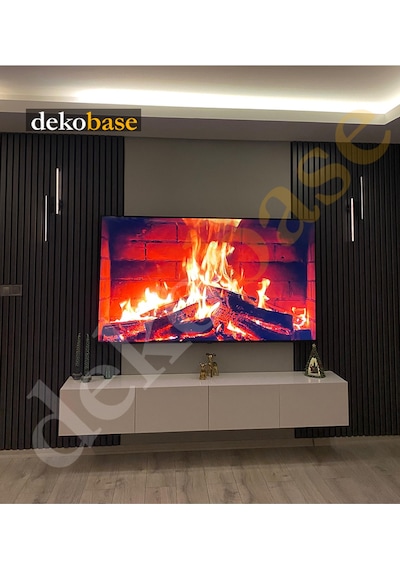 Antrasit 2 Adet 40x270 Cm Yeni Nesil Akustik Ahşap Duvar Paneli
