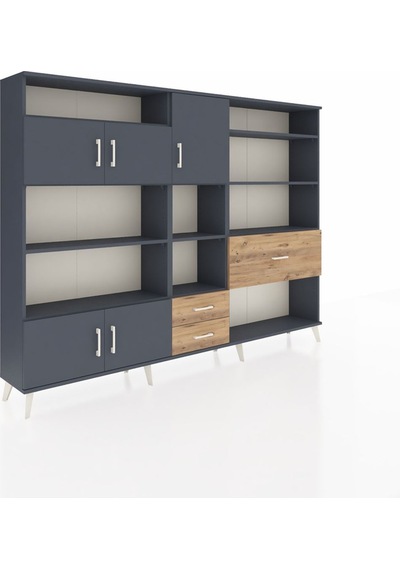 Arges Dolap 13 Raflı 3 Çekmeceli 5 Kapaklı 220x30x163 Antrasit-an Antrasit-antrasit/çam Arges Dolap 13 Raflı 3 Çekmeceli 5 Kapaklı 220x30x163 Antrasit-an Antrasit-antrasit/çam