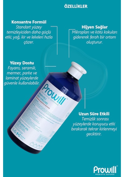 Probiyotikli Yüzey Temizleyici 1 Lt Derinlemesine Ve Uzun Süreli Temizlik Tekli