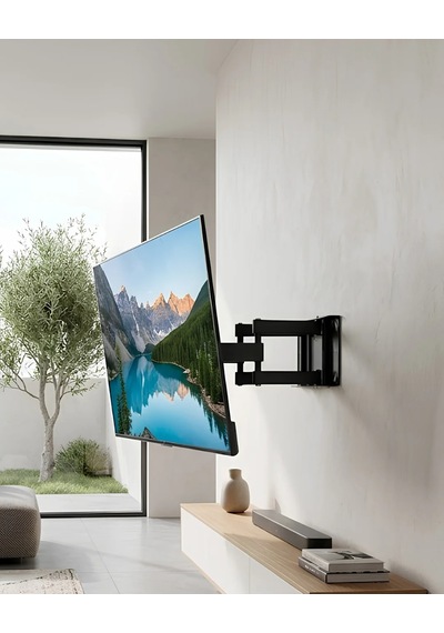 Duvara Monte Hareketli Tv Aparatı Led Lcd Ve Smart Tv Uyumlu Siyah