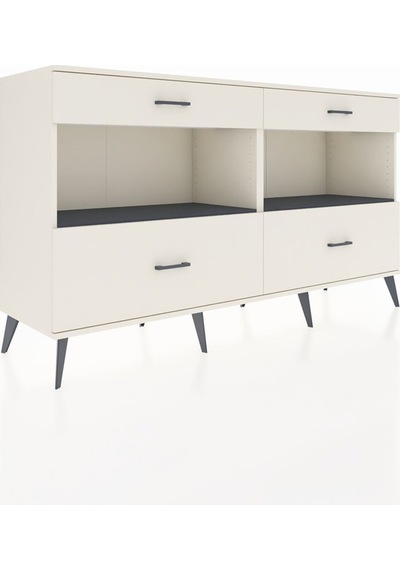 Hyperion Konsol 2 Raflı 4 Çekmeceli 176x44x99 Aytaşı-antrasit/ay Aytaşı-antrasit/aytaşı