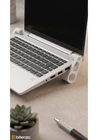 Taşınabilir Mini Laptop Standı V2 - 2'li Set Ergonomik Yükseltici Aparat - Beyaz