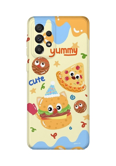 Samsung Galaxy M52 Uyumlu Baskılı Şeffaf Telefon Kılıfı Koleksiyon: Snacktoon Delight 7