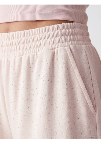 Lcwaıkıkı Classic Pembe Taşlı Soft Touch Kadın Şort