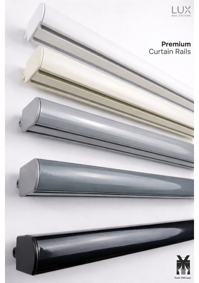 Siyah Dekoratif Ray Alüminyum 2 Kanallı Dekoratif Metal Perde Kornişi Siyah150cm - 855527283 Siyah150cm