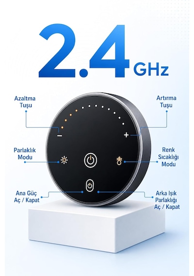 Aura-pro Kablosuz Kumandalı Monitör Işığı Ve Lambası, Ön-arka Işıklandırmalı Renk Ayarlı Usb Ekran Lambası