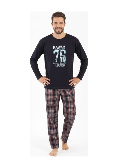 Free Beka Uzun Kollu Ekose Desenli Altı Kareli Erkek Pijama Takımı Pamuklu Ve Rahat Kumaş Lacivert Free Beka Uzun Kollu Ekose Desenli Altı Kareli Erkek Pijama Takımı Pamuklu Ve Rahat Kumaş Lacivert