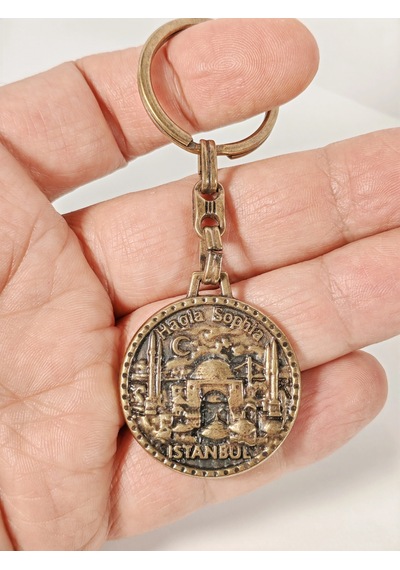 Antik Bronz Ayasofya Hagia Sophia Figürlü Metal Anahtarlık İstanbul Un Tarihi Ve Ruhunu Taşıyan Çok Renkli