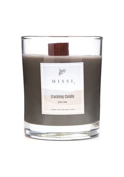 MİSSİ AHŞAP FİTİLLİ PATCHOULİ KOKULU GRİ CRAKLING VEGAN MUM (ÇITI