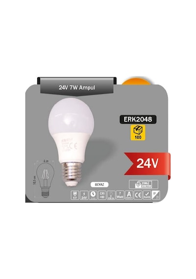 Erkled 24 V Dc 7 W Beyaz Led Ampul Erk2048