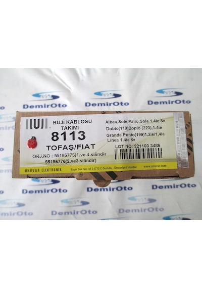 55195775-55195776 Buji Kablo Takımı 1,4 8.Valf Linea-Albea-Doblo