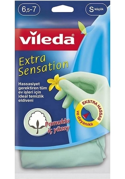 Vileda Extra Sensation Temizlik Eldiveni Yeşil S