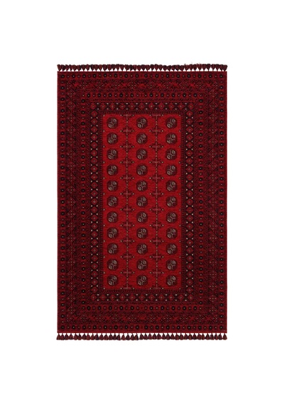 Bespoky Buhari 4 Red Geometrik Etnik Salon Halısı El Dokuma