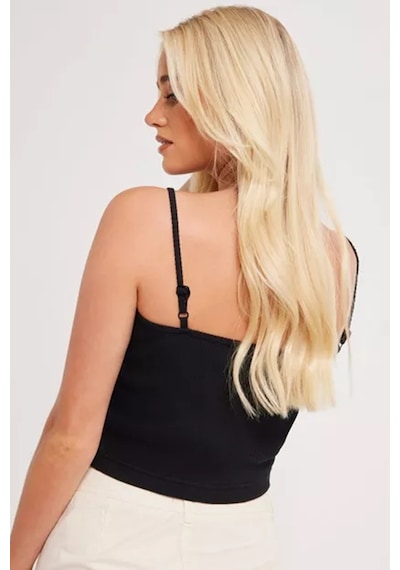 Nike Sportswear Essential Ribbed Crop Top Tank Kadın Askılı Fitilli Crop Atlet Siyah