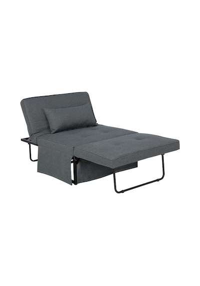 Cube Katlanır Yataklı Puf - Koyu Gri 96x189x42.5 / 96x168x92.5 Cm Koyu Gri