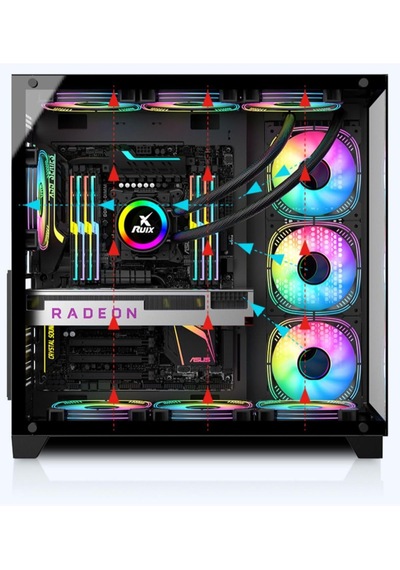 Gaming Boş Kasa Temperli Cam Şeffaf 42x28cm Bilgisayar Kasası 425x280x420mm