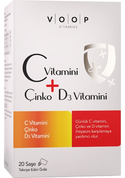 Voop C Vitamini D3 Vitamini ve Çinko 20 Saşe
