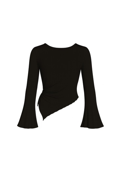 Meren Like Your Style Siyah Yuvarlak Yaka Drape Detaylı İspanyol Kol Tesettür Uyumlu Üst Bluz Siyah Meren Like Your Style Siyah Yuvarlak Yaka Drape Detaylı İspanyol Kol Tesettür Uyumlu Üst Bluz Siyah