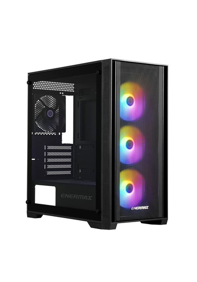 Enermax StarryFort SF21 Rainbow Temperli Cam Mesh USB 3.2 mATX Cyberbron II 600W 80+ Bronze Gaming Kasa Siyah